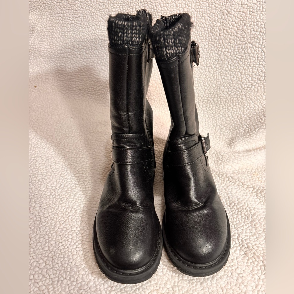DV by Dolce Vita Black Motorcycle Boots with Buckle Straps - Picture 6 of 14